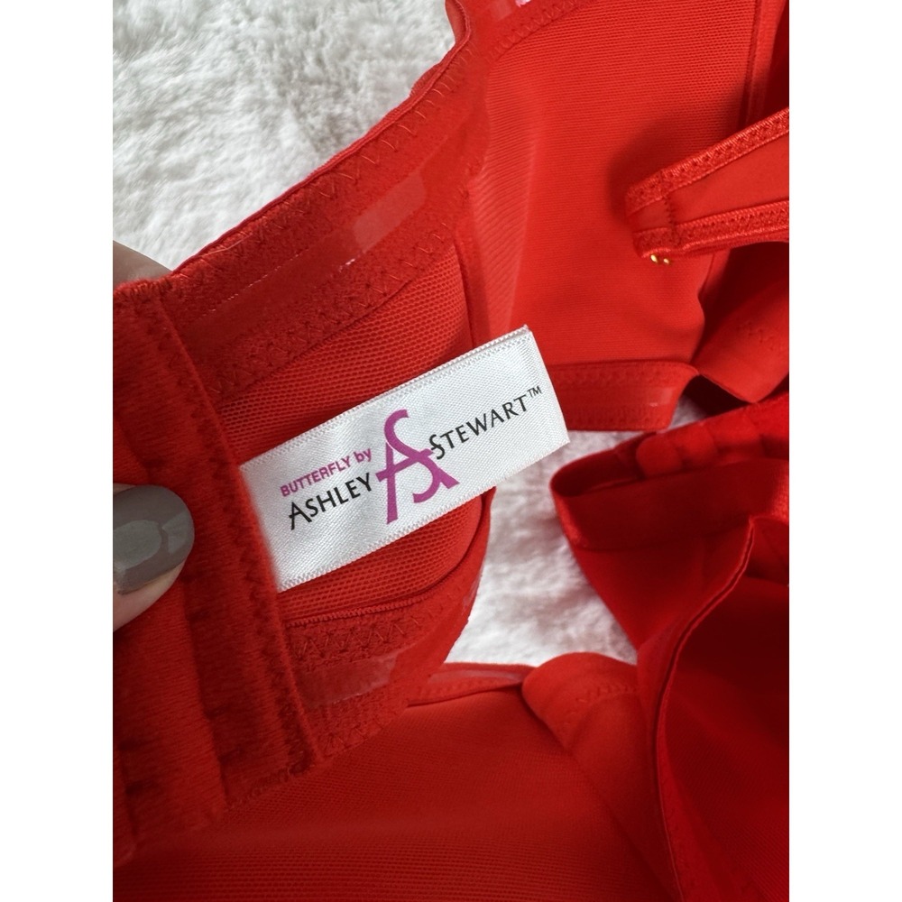 New Ashley Stewart Butterfly Bra Red Smooth Cup Full Coverage Size 42G 42 G‎ - Picture 6 of 11